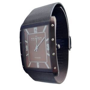 SKAGEN DENMARK Titanium 338LTMD Brown Metallic Mens Watch New Battery Installed